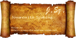 Jovanovits Szabina névjegykártya